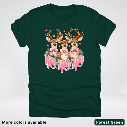 Ho Ho Ho Pink Deer Trio - T-Shirt