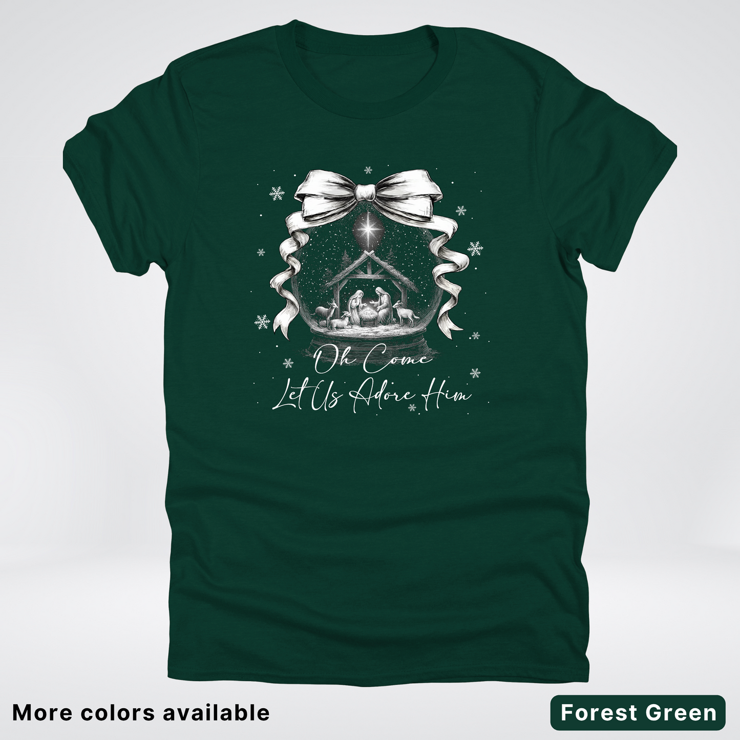 Oh Come Let Us Adore Him Nativity - T-Shirt