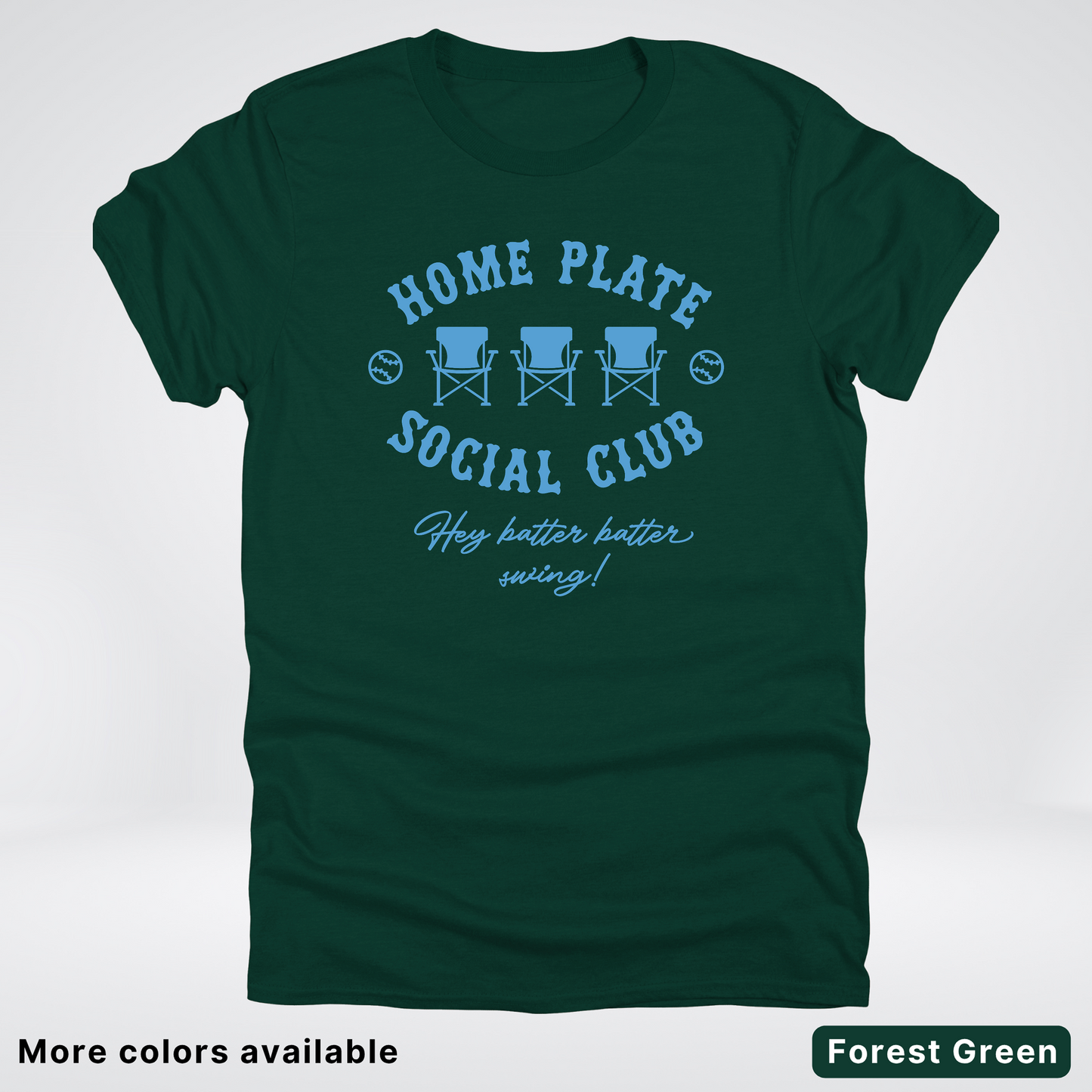 Home Plate Social Club – Light Blue Design - T-Shirt