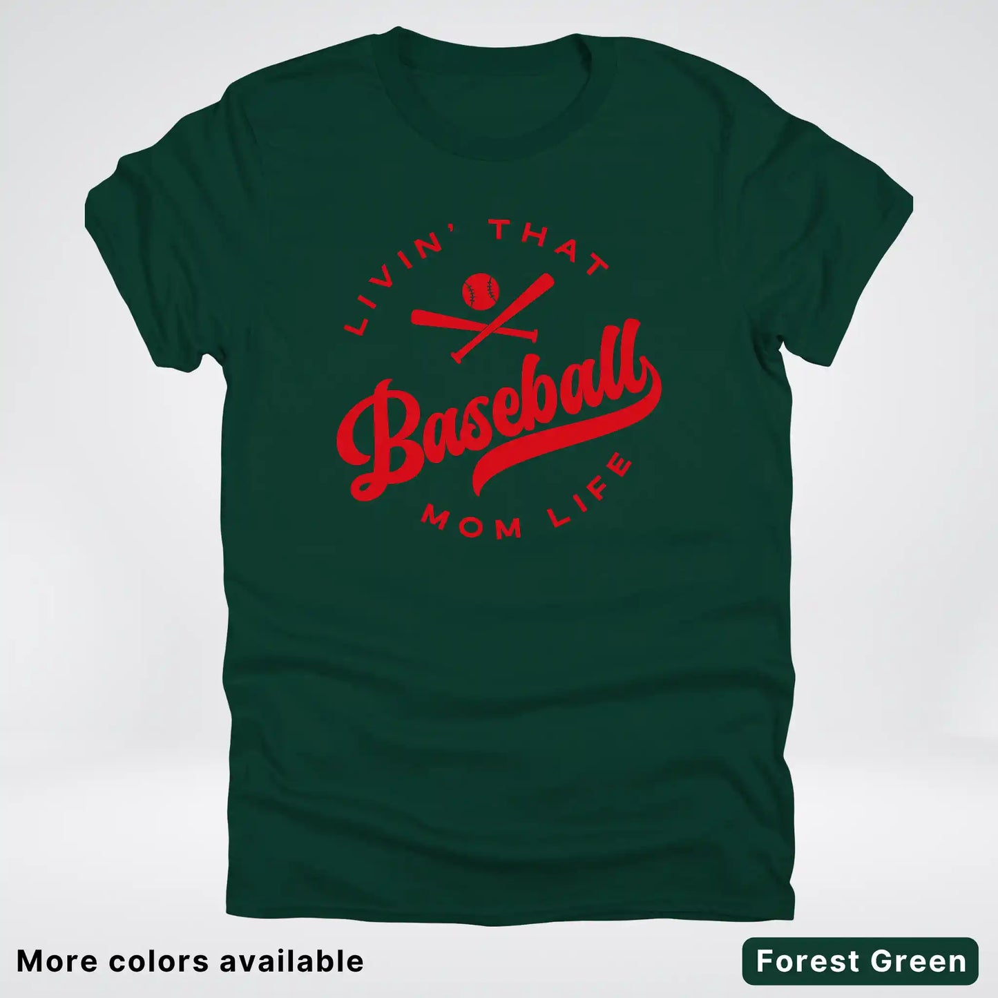 Livin' That Baseball Mom Life - Red Design - T-Shirt