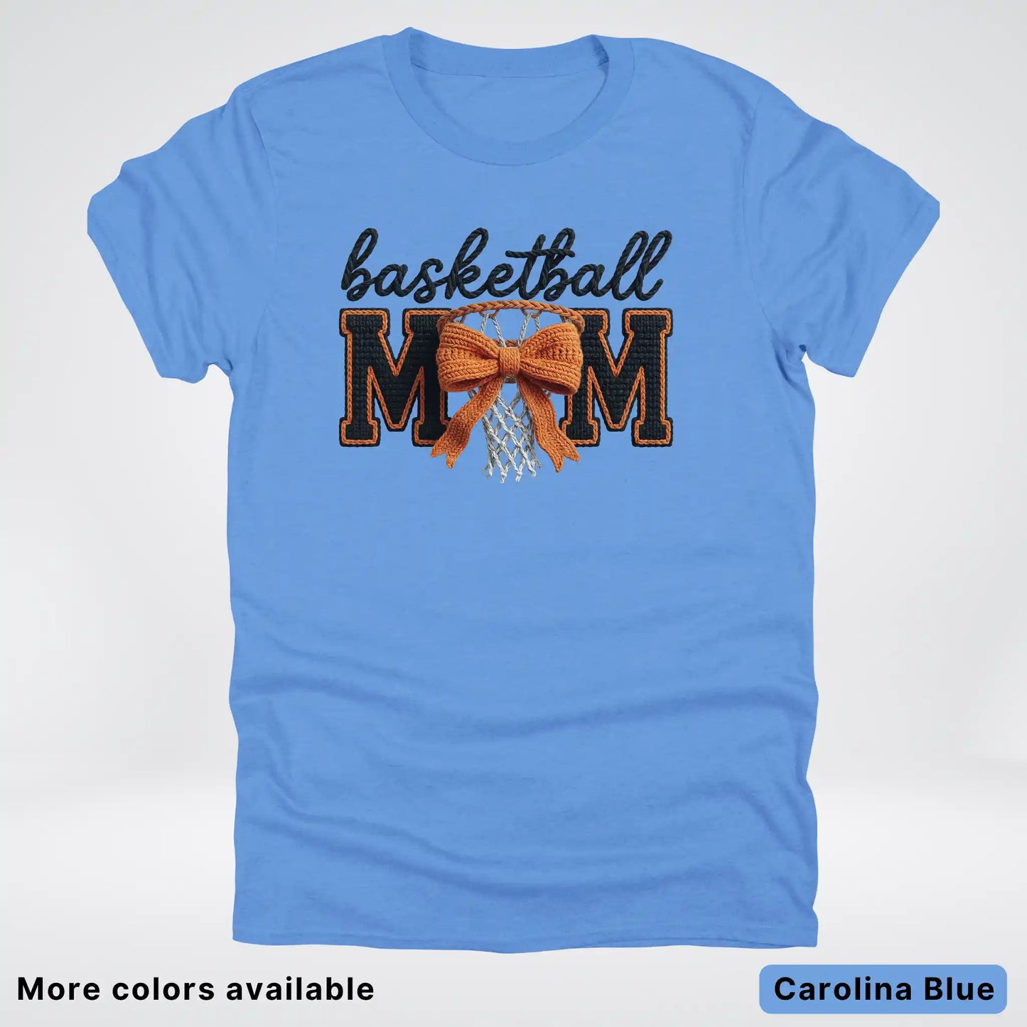 Basketball Mom – Faux Crochet Bow Basketball Graphic T-Shirt