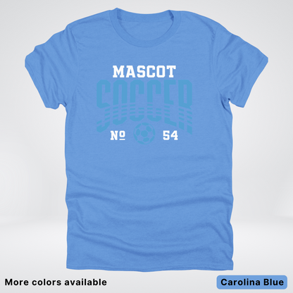 Custom Mascot & Number – Light Blue Design 10 - Soccer T-Shirt