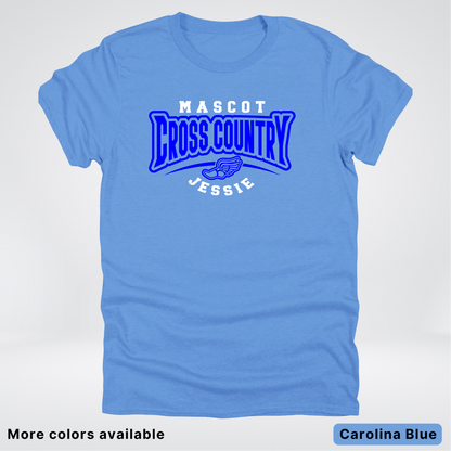 Custom Mascot & Name – Blue Design – Cross Country 05 - T-Shirt