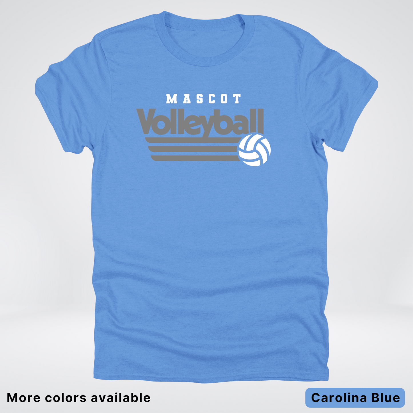 Custom Mascot - Gray - Volleyball Design 49 - T-Shirt