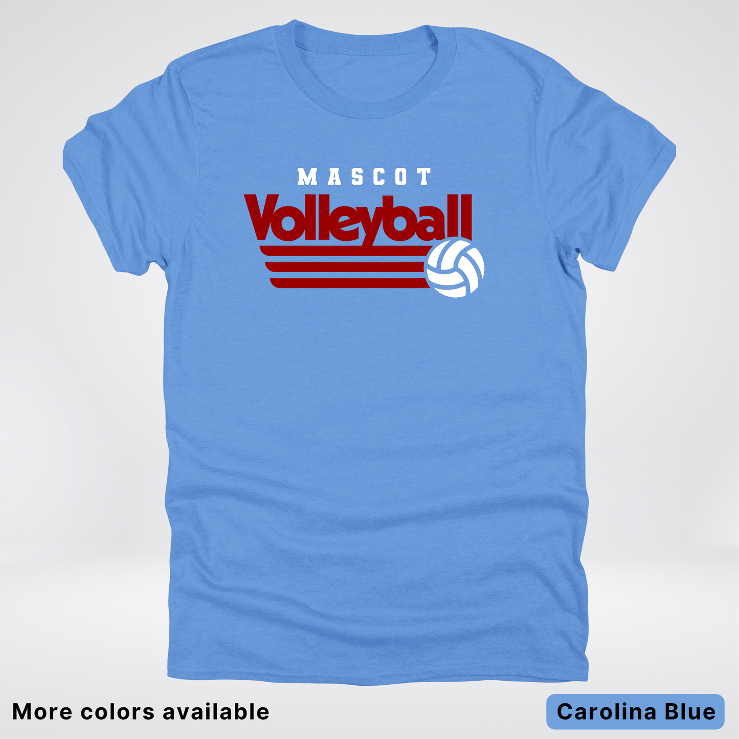 Custom Mascot - Maroon - Volleyball Design 58 - T-Shirt