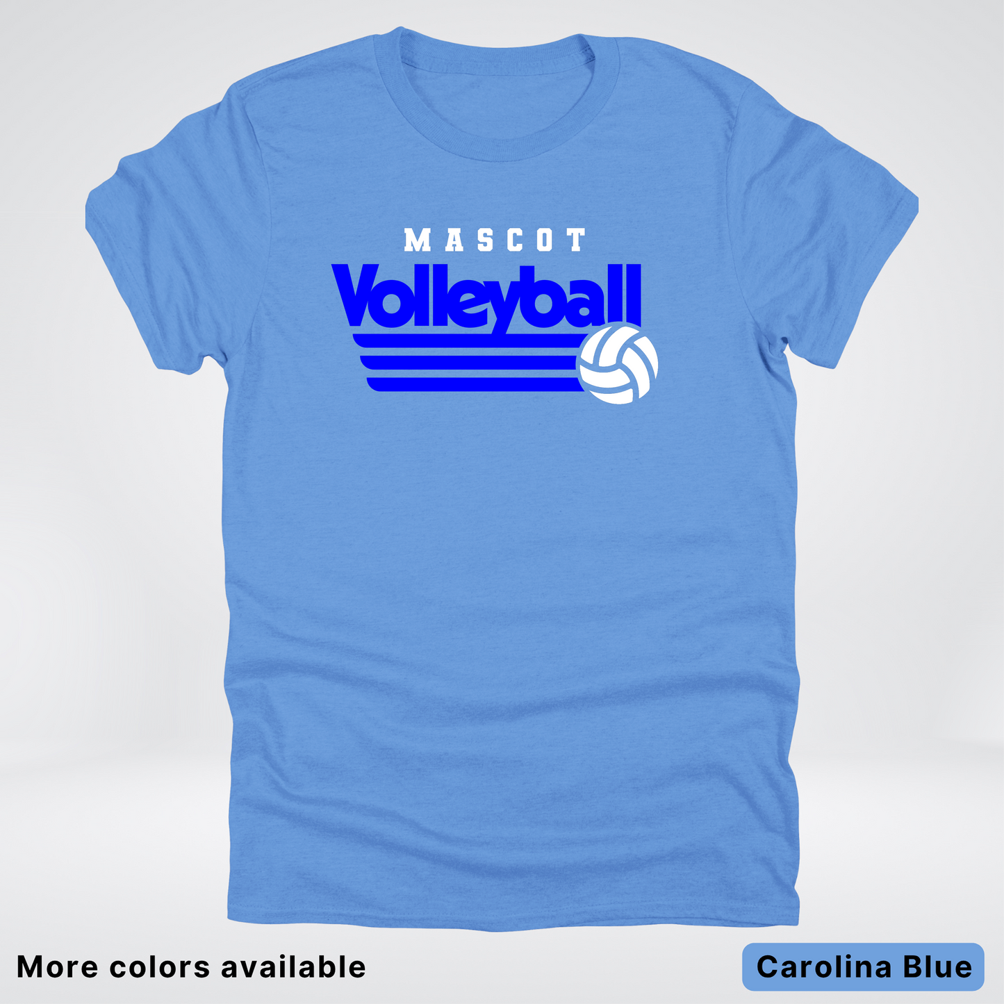 Custom Mascot - Blue - Volleyball Design 51 - T-Shirt