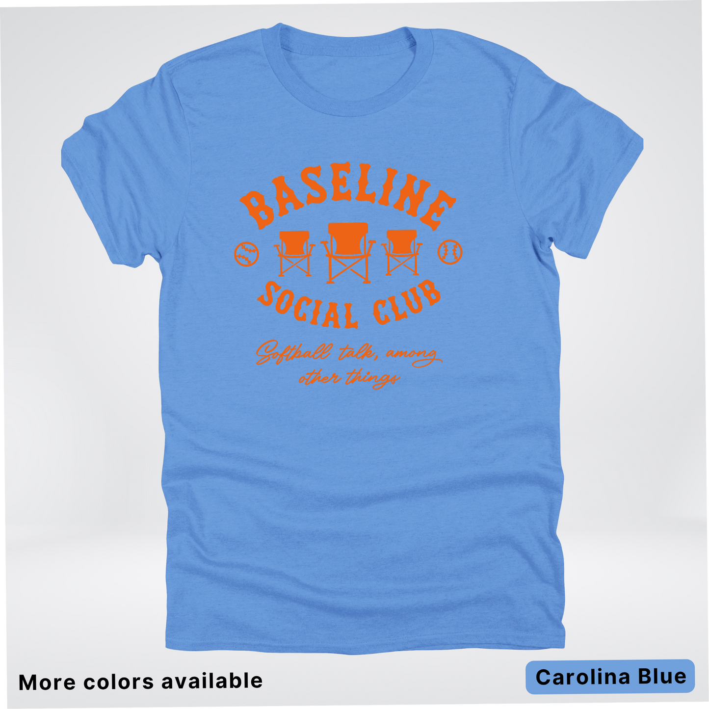 Baseline Social Club Softball – Orange Design - T-Shirt