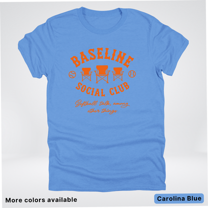 Baseline Social Club Softball – Orange Design - T-Shirt