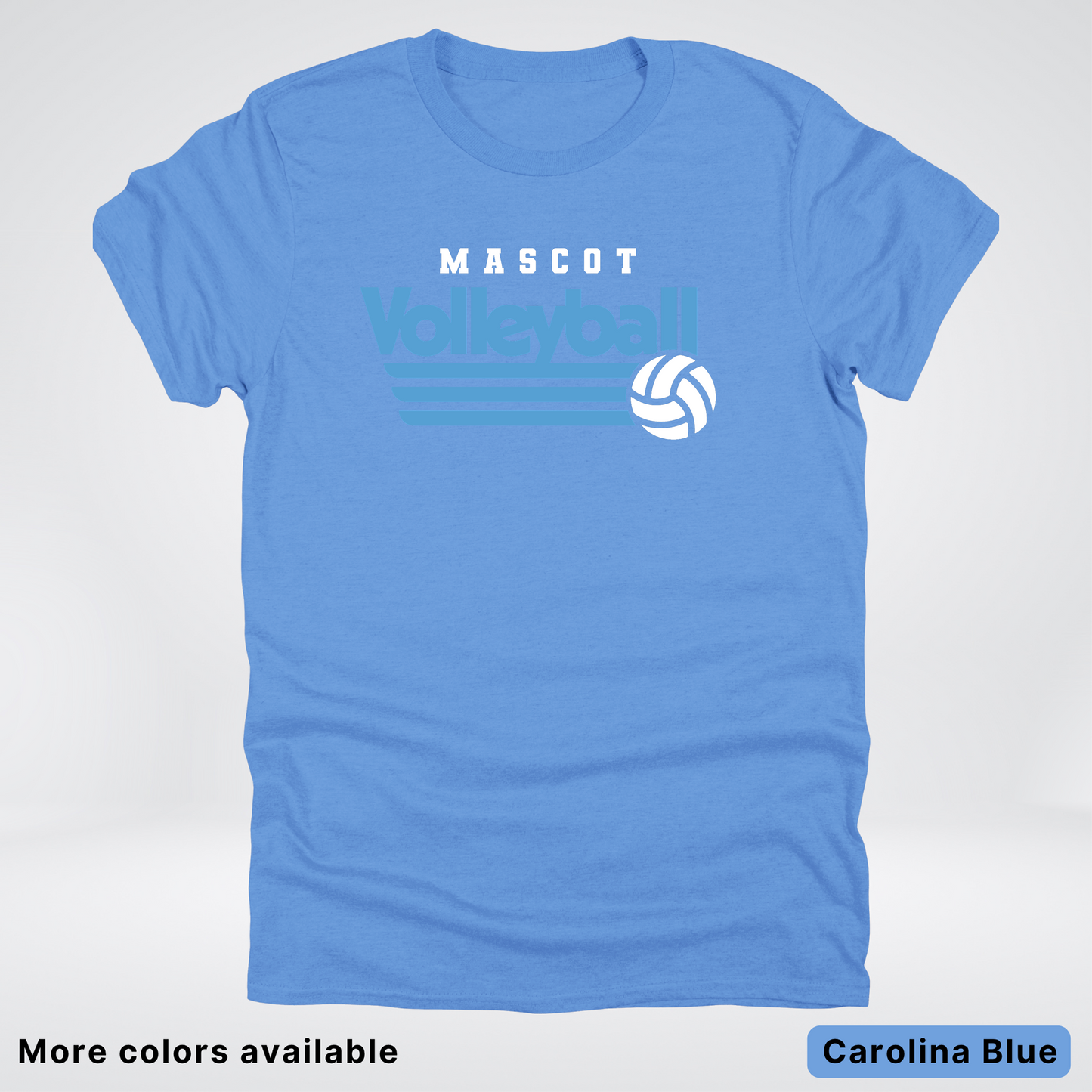 Custom Mascot – Light Blue - Volleyball Design 57 - T-Shirt
