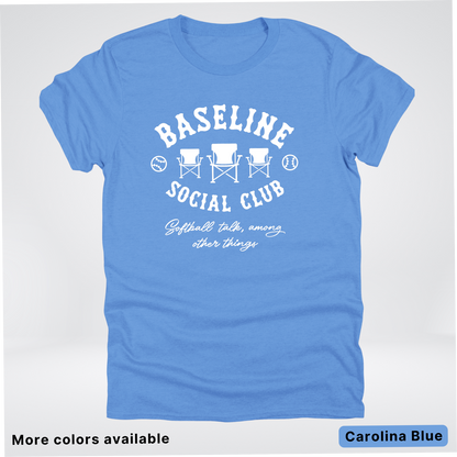 Baseline Social Club Softball – White Design – T-Shirt