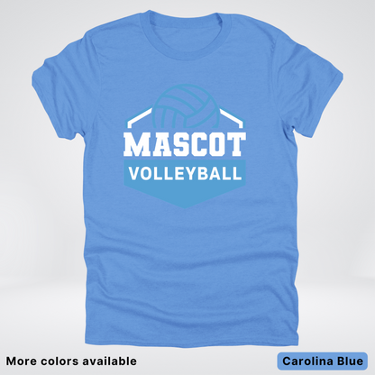 Custom Mascot – Light Blue - Volleyball Design 68 - T-Shirt