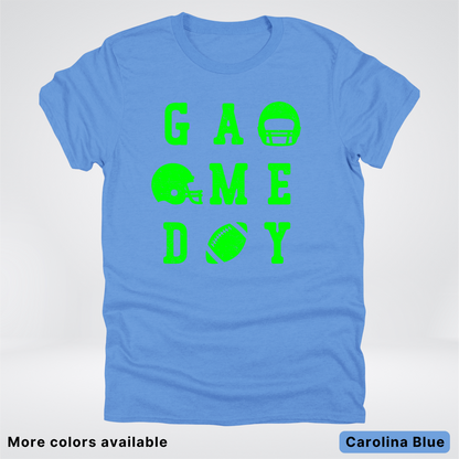 Game Day Football 3 x 3 - Green Design - T-Shirt