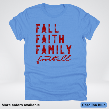 Fall Faith Family – Maroon Design - Football - T-Shirt
