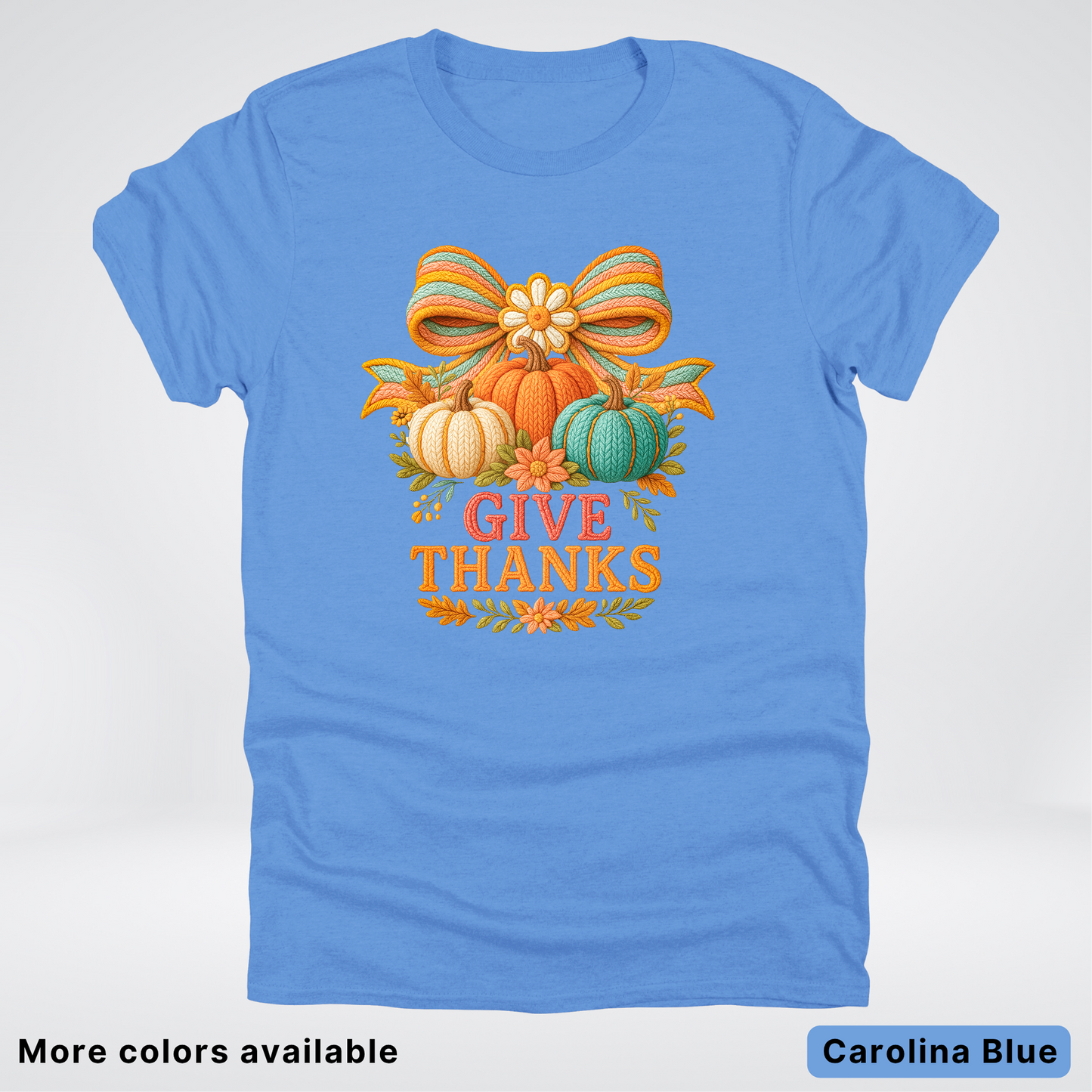 Give Thanks Crochet Thanksgiving Fall Pumpkin - T-Shirts