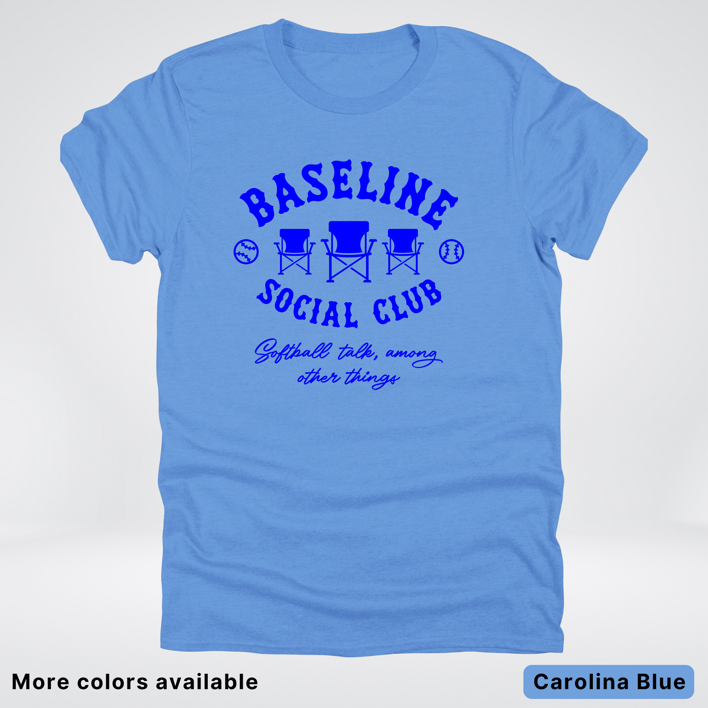 Baseline Social Club Softball – Blue Design - T-Shirt