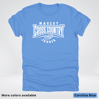 Custom Mascot & Name – White Design – Cross Country 02 - T-Shirt