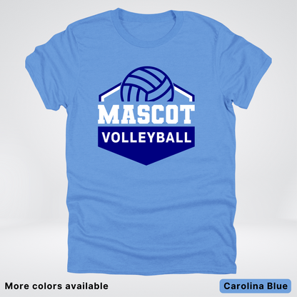 Custom Mascot - Navy - Volleyball Design 67 - T-Shirt