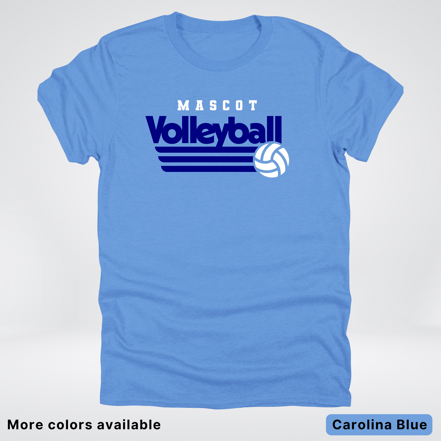 Custom Mascot - Navy - Volleyball Design 56 - T-Shirt