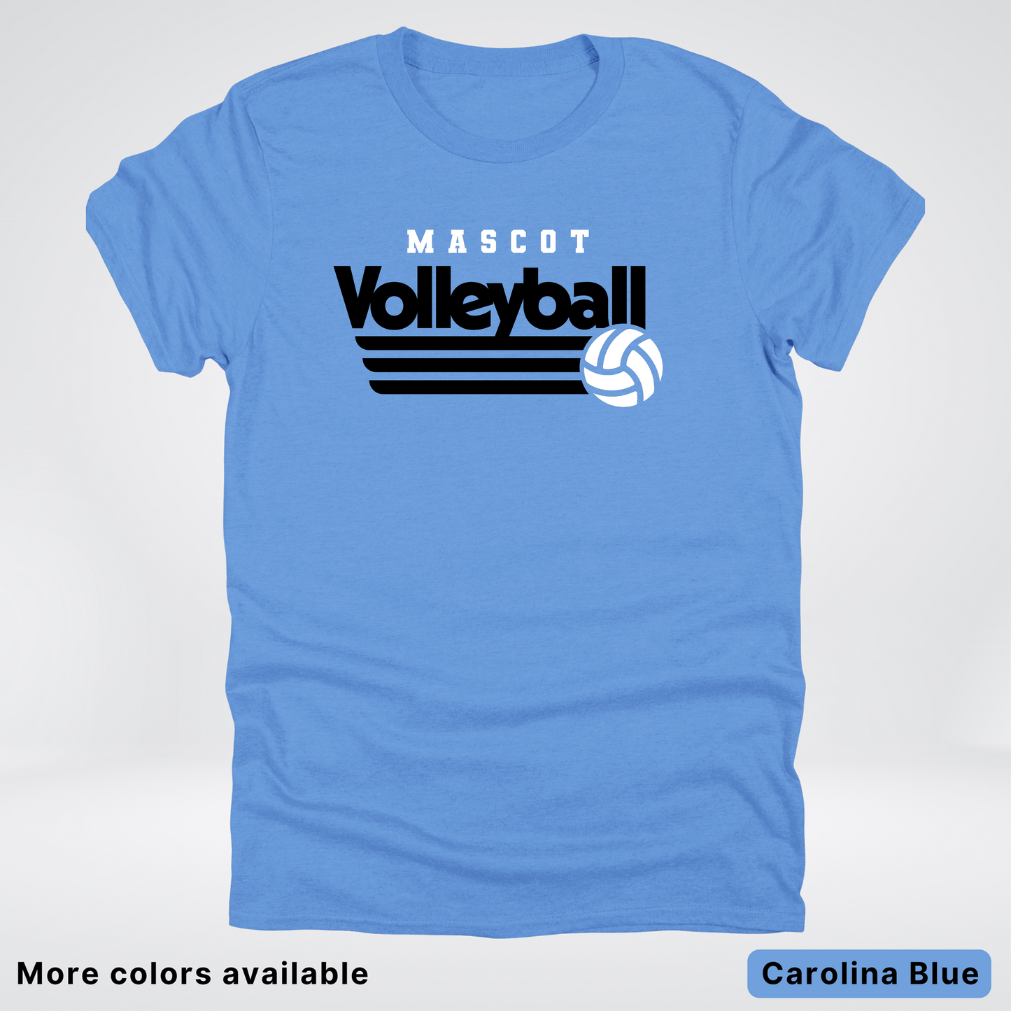 Custom Mascot - Black - Volleyball Design 50 - T-Shirt