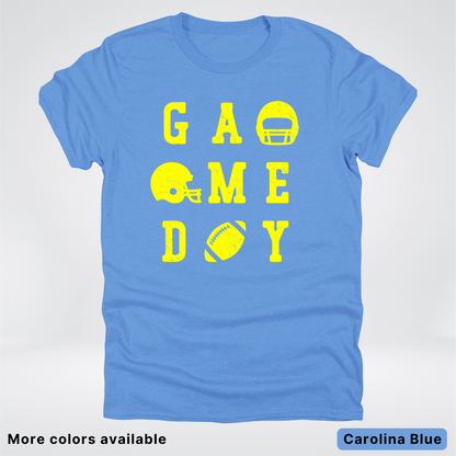 Game Day Football 3 x 3 - Yellow Design - T-Shirt