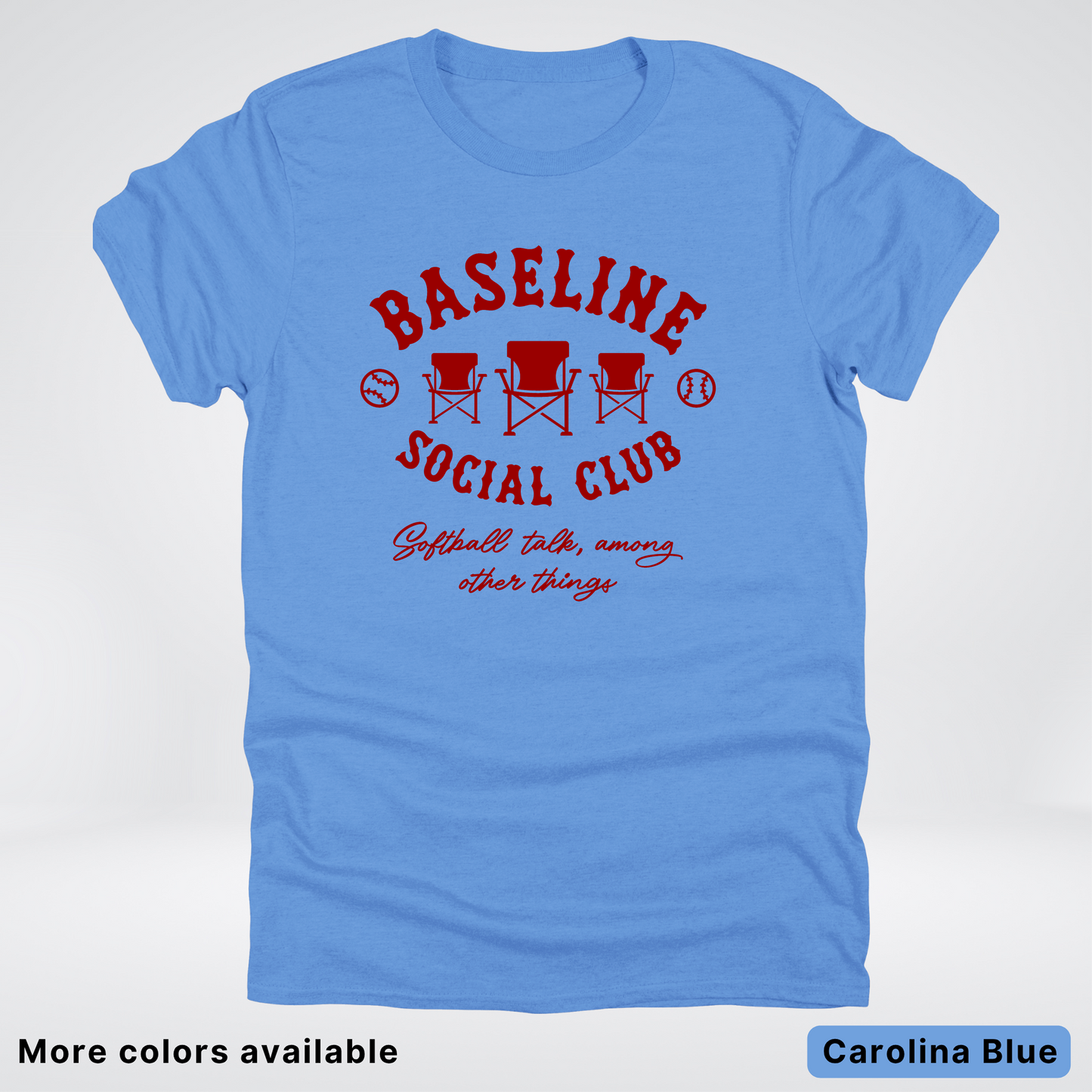 Baseline Social Club Softball – Maroon Design - T-Shirt