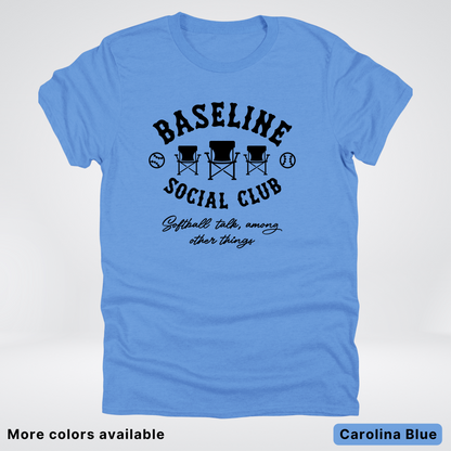 Baseline Social Club Softball – Black Design - T-Shirt
