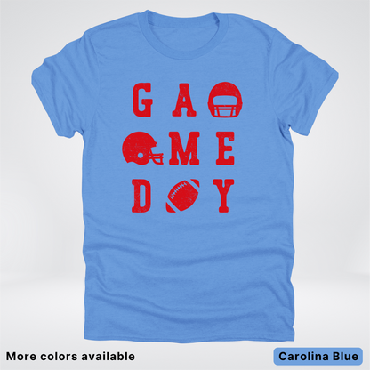 Game Day Football 3 x 3 - Red Design - T-Shirt