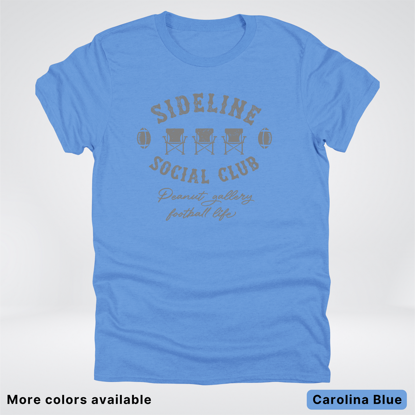Sideline Social Club Peanut Gallery Football Life - Gray Design - T-Shirt