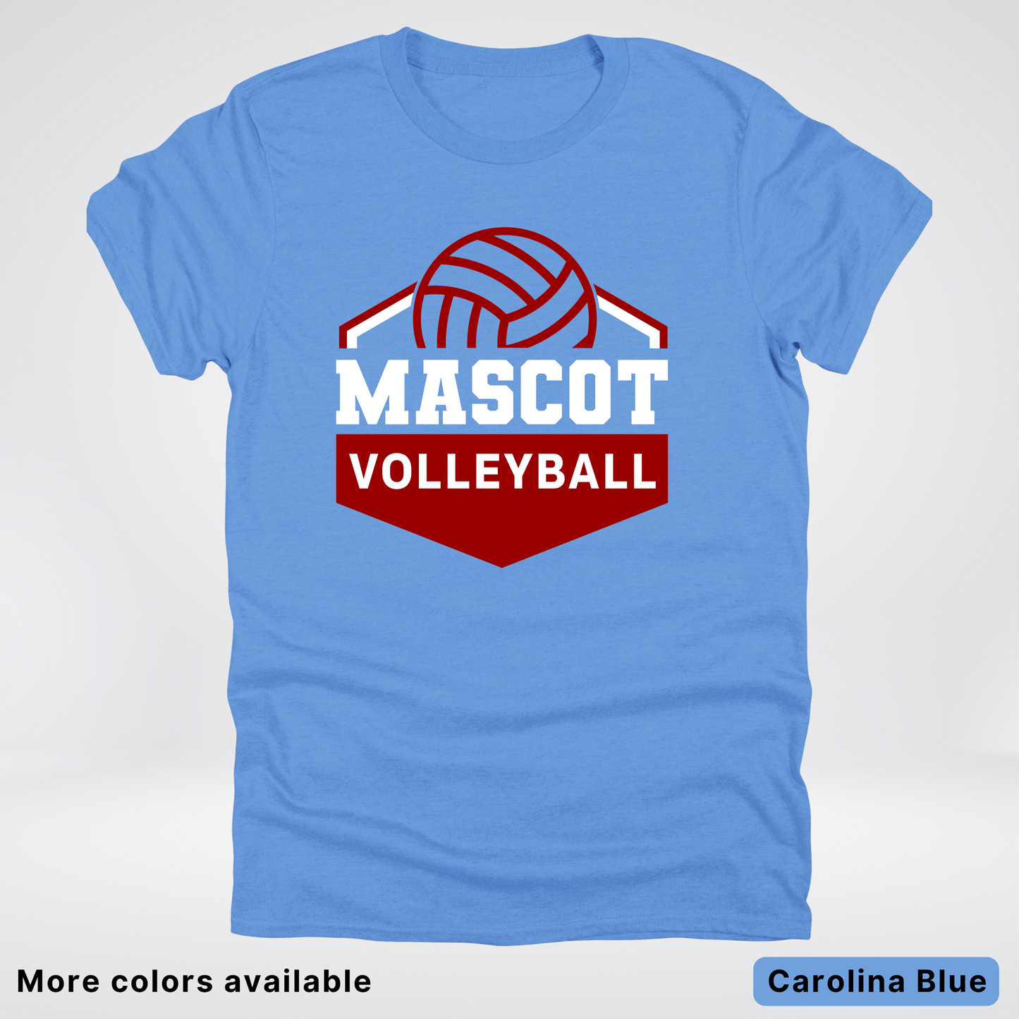 Custom Mascot - Maroon - Volleyball Design 69 - T-Shirt