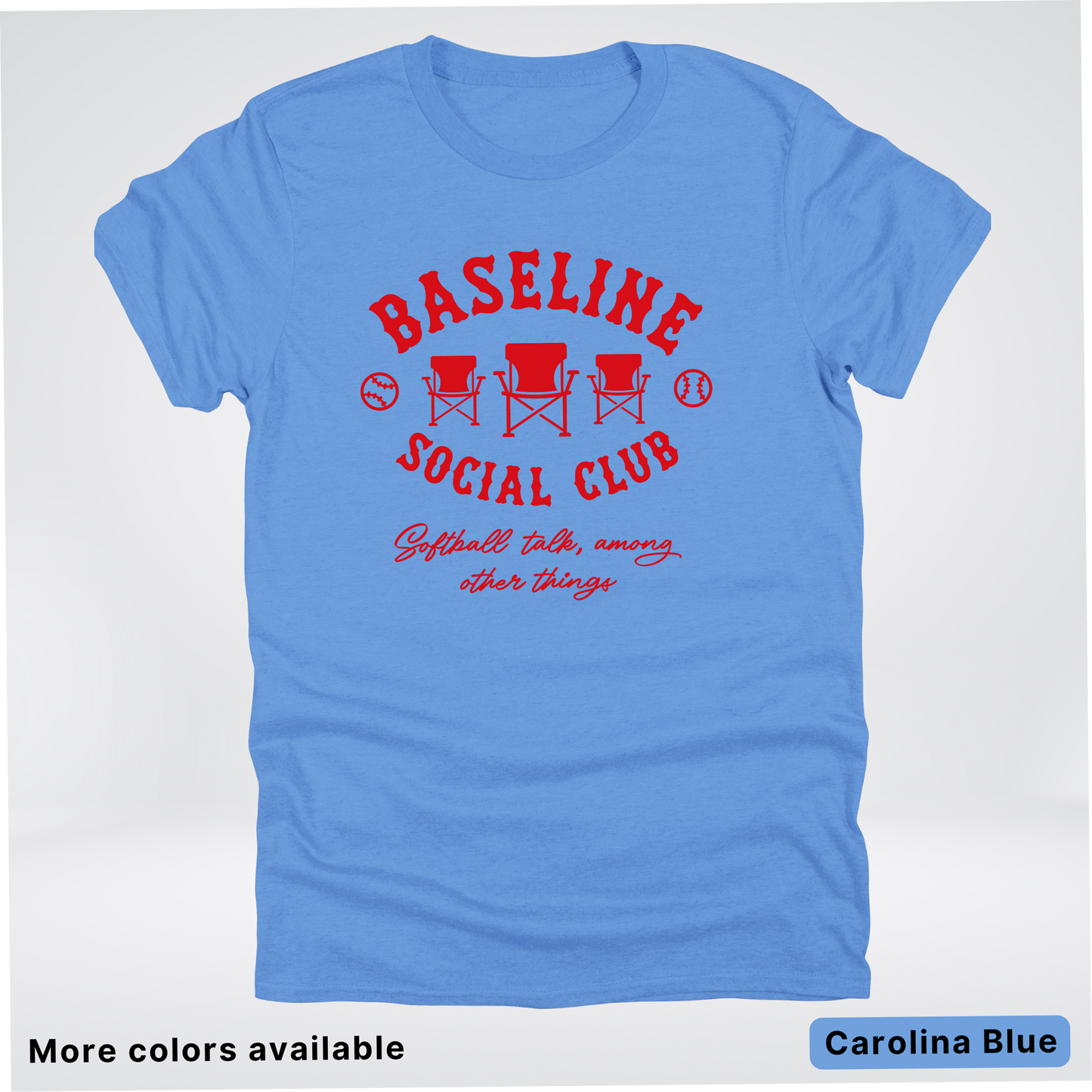 Baseline Social Club Softball – Red Design - T-Shirt