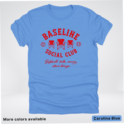 Baseline Social Club Softball – Red Design - T-Shirt