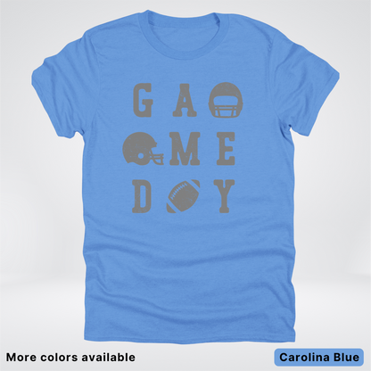 Game Day Football 3 x 3 - Gray Design  - T-Shirt