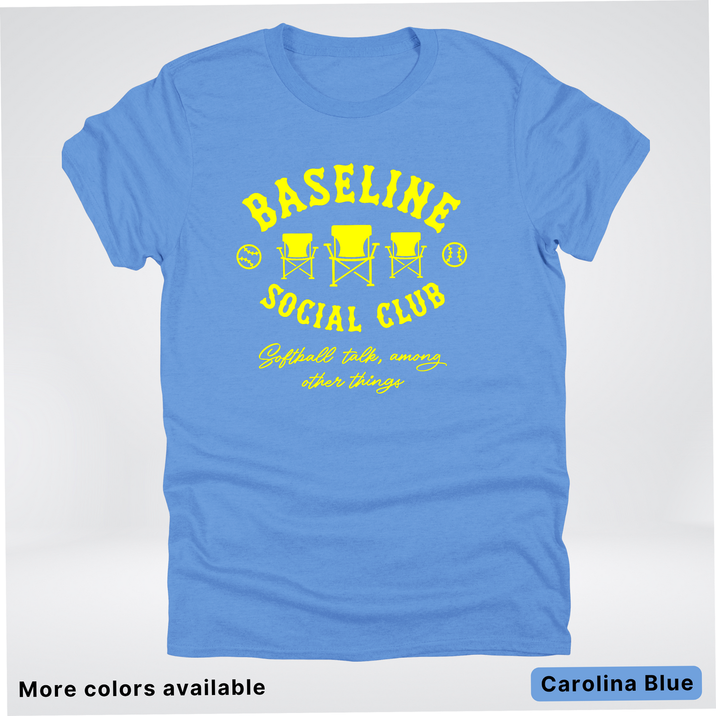 Baseline Social Club Softball – Yellow Design - T-Shirt