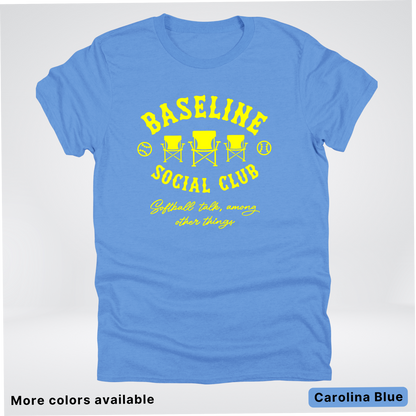 Baseline Social Club Softball – Yellow Design - T-Shirt
