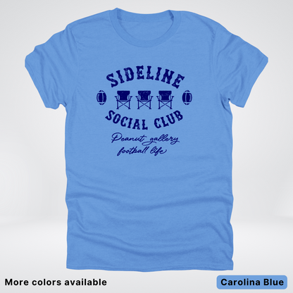 Sideline Social Club Peanut Gallery Football Life Navy Design 02 T-Shirt