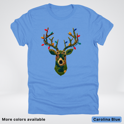 Rustic Reindeer Lights – Hook Yard Faux Texture - T-Shirt