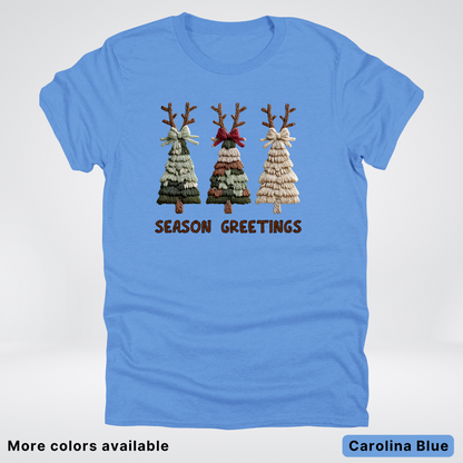 Rustic Christmas Tree Trio (Hook Yard Faux Look) - T-Shirt