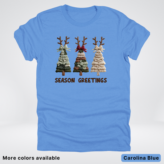 Rustic Christmas Tree Trio (Hook Yard Faux Look) - T-Shirt