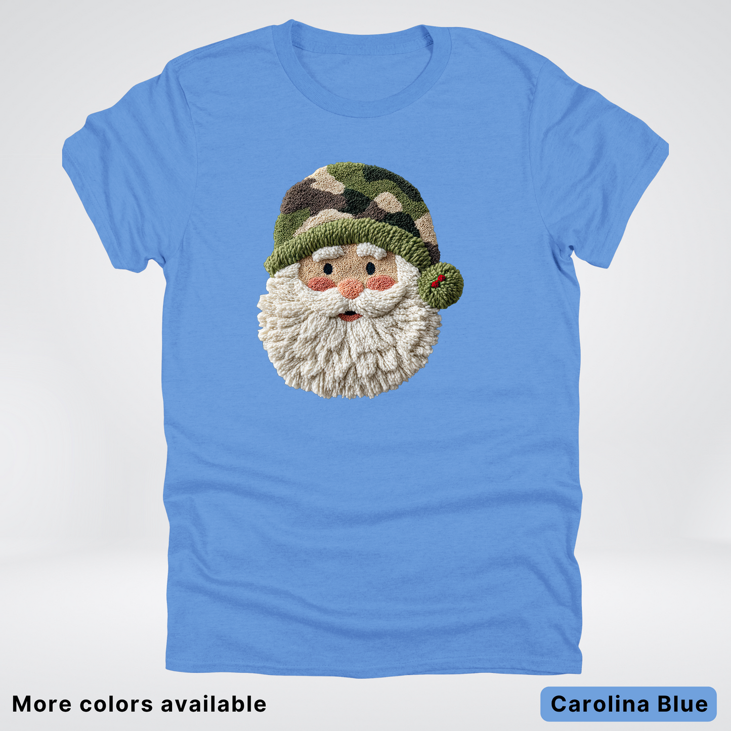 Woodland Santa Face (Hook Yard Faux Texture) - T-Shirt
