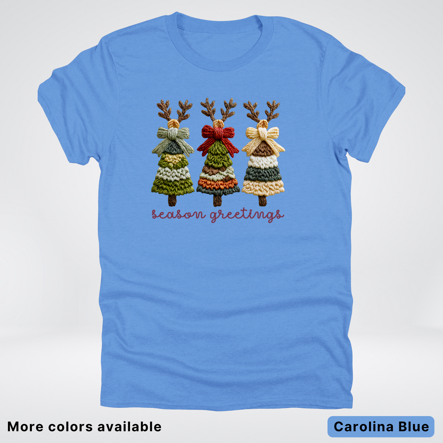 Season Greetings Reindeer Trees Hook Yard Faux - T-Shirt