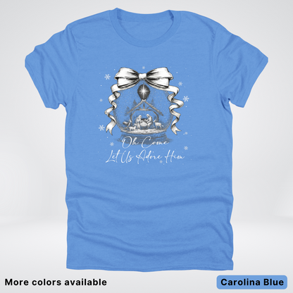 Oh Come Let Us Adore Him Nativity - T-Shirt