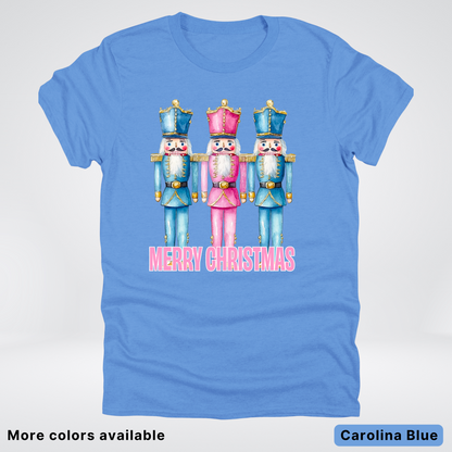 Merry Christmas Pastel Nutcrackers - T-Shirt