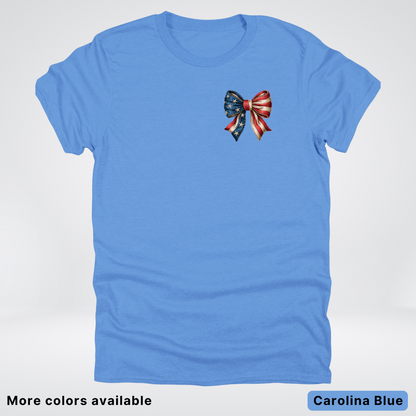USA Flag Coquette Bow - 4th Of July Design 02 T-Shirt