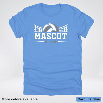 Volleyball Mom Game Day Tee – Custom Mascot Name Shirt | Gray Design 26