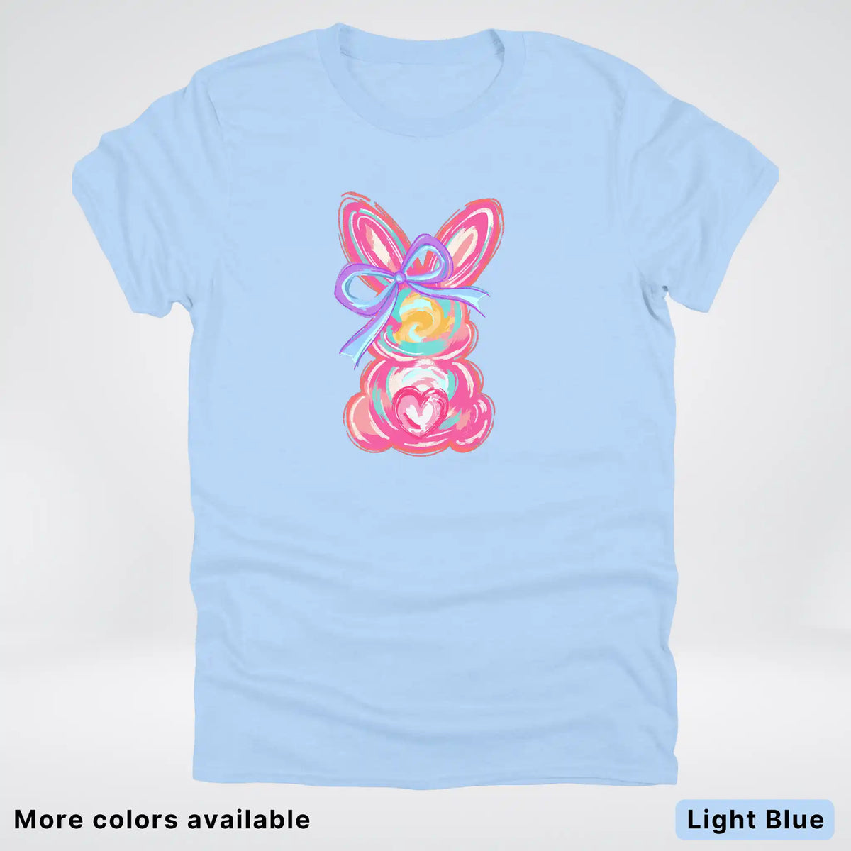 Coquette Easter Bunny – Pastel Bow Bunny Spring Graphic - T-Shirt