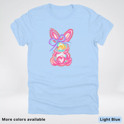 Coquette Easter Bunny – Pastel Bow Bunny Spring Graphic - T-Shirt