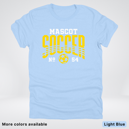 Custom Mascot & Number – Gold Design 04 - Soccer T-Shirt