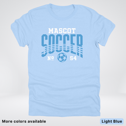 Custom Mascot & Number – Light Blue Design 10 - Soccer T-Shirt