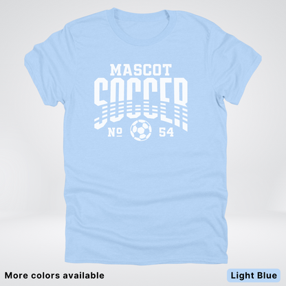 Custom Mascot & Number – White Design 12 - Soccer T-Shirt