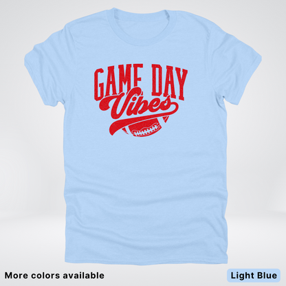 Game Day Vibes - Red Design - Football T-Shirt